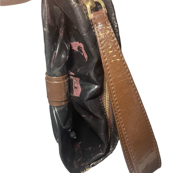 Valentino Leather Bow Clutch, Black & Brown w. Gold Hardware - ALL SHIPS FREE - Picture 4 of 7